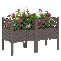 Outsunny Raised Garden Bed with Legs, Self Watering Elevated Planter Boxes with Drainage Holes, 31.5" x 15.7" x 20.3"(m-11)