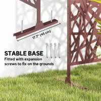 Outsunny Metal Outdoor Privacy Screen, Freestanding Outdoor Divider with Stand, 78" x 48", Dark Brown(m-6)