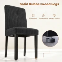 HOMCOM Modern Dining Chairs Set of 4, Kitchen Chairs with Rubberwood Legs and Padded Seat, Black(m-6)