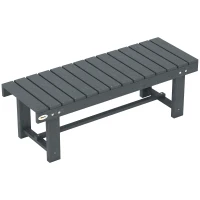 Outsunny Outdoor Garden Bench, Backless Patio Fir Wood Stool, Armless Loveseat, 43.25" x 15" x 13.75", Grey(m-11)