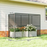 Outsunny Crop Cage, Plant Protection Tent with Zippered Door, Plant Protector from Animals for Vegetables Flowers Fruits, Black(m-3)