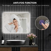 HOMCOM Dimmable Bathroom Mirror with Lights, 32" x 24" Backlit LED Mirror w/ Anti-Fog, Memory & Infinite Color Temperature(m-6)