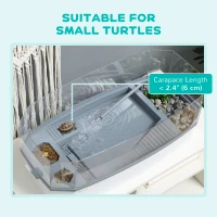 PawHut Turtle Tank Kit, Turtle Aquarium with Basking Platform, Water Pump, Filter Layer Design, Reptile Habitat(m-9)