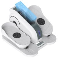 Soozier Under Desk Elliptical Machine, Ellipse Leg Exerciser for Seniors with LCD Monitor, Remote Control, and 10 Speeds(m-11)