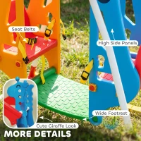 Qaba Kids Indoor Swing with Double Seats, Toddler Swing Set with Safety Belts for Aged 3-5, Play Room, Living Room(m-6)