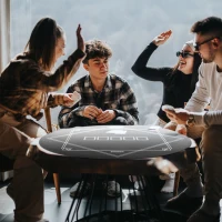 Soozier Poker Mat Texas Hold'em Poker Table Top with Non-Slip Bottom Black(m-2)