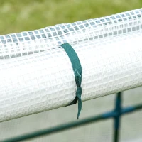 Outsunny 9' x 3' x 3' Outdoor Mini Greenhouse, Portable Tunnel Greenhouse with Large Zipper Doors and PE Cover for Garden, White(m-13)