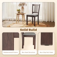 HOMCOM Modern Dining Chairs Set of 2, Linen Upholstered Kitchen Chairs with Rubberwood Legs for Dining Room, Living Room, Gray(m-5)