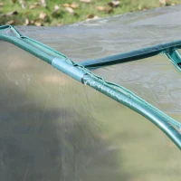 Outsunny 138"x39"x32" Transparent PVC Mini Tunnel Greenhouse Garden Green Grow Shed Portable Plant Flower Warm House Steel Frame Zipped Doors(m-11)