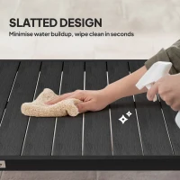 Outsunny Patio Dining Table for 8, Rectangular Aluminum Outdoor Table for Garden Lawn Backyard, Black(m-5)