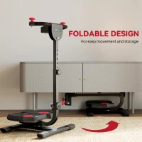 Soozier Foldable Ab Twister Board for Waist Trimming with LCD Display, Ab Workout Equipment for Women and Men, Red(m-7)