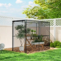 Outsunny Crop Cage, Plant Protection Tent with Zippered Door, Plant Protector from Animals for Vegetables Flowers Fruits, Black(m-8)