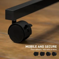 HOMCOM Adjustable Standing Desk with Power Outlets, Stand Up Desk with Tiltable Tabletop, Wheels, Shelf, for Home Office, Oak(m-6)