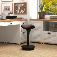 Vinsetto Backless Wobble Stool Chair, Standing Desk Chair, Adjustable Learning Stool for Office Desks, with Rocking Motion, Brown(m-8)