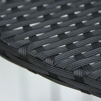 Outsunny Half Round Side Table, PE Rattan Coffee Table with Metal Frame for Patio, Garden, Balcony, Black(m-7)