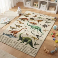 Qaba Large Play Mat 200 x 150 cm, Crawling Mat for Toddlers, Living Room and Bedroom with Dinosaur Pattern(m-1)