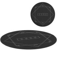 Soozier Poker Mat Texas Hold'em Poker Table Top with Non-Slip Bottom Black(m-11)