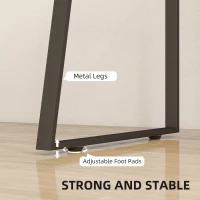 HOMCOM 53 Inch Computer Desk, Writing Table with Cabinet, Drawer, Adjustable Shelf for Home Office Study, Natural Wood(m-6)