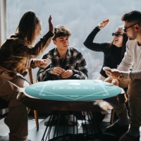 Soozier Poker Mat Texas Hold'em Poker Table Top with Non-Slip Bottom Dark Green(m-2)