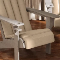 Outsunny Set of 4 Patio Chair Cushions, High Back Adirondack Chair Cushion with Ties, High-Density Foam, Beige(m-10)