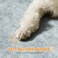 PawHut Dog Bed, Cat Bed with Washable Removable Cushion, Scratch-Resistant, Felt Cat Couch Sofa for Small Medium Dogs, Grey(m-5)