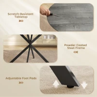 HOMCOM 40" Round Kitchen Table for 4, Industrial Dining Table with Steel Legs for Dining Room, Distressed Grey(m-6)