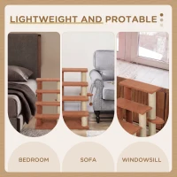 PawHut 4 Levels Cat Steps with Scratching Posts for High Bed, Sofa, Brown(m-7)