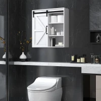 kleankin Bathroom Medicine Cabinet, Wall Cabinet with Sliding Door and Adjustable Shelf, 22.8" x 7.8" x 24.4", White(m-7)