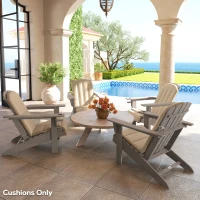 Outsunny Set of 4 Patio Chair Cushions, High Back Adirondack Chair Cushion with Ties, High-Density Foam, Beige(m-7)