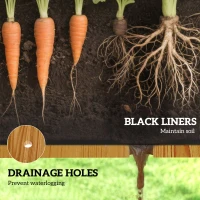 Outsunny Raised Garden Bed with PE Greenhouse Cover Outdoor Planter Box for Herbs and Vegetables, 35 x 22 x 47 inch, Brown(m-5)