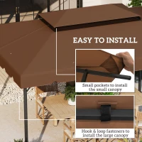 Outsunny Model 84C-101 or 84C-144 13' x 10' Gazebo Replacement Canopy, Gazebo Top with Double Vented Roof (TOP ONLY), Coffee(m-5)