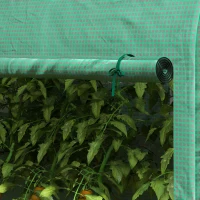 Outsunny Outdoor Garden Greenhouse, Steel Greenhouse tent with 2 Doors and 4 Windows for Backyard, Patio, 9.8'x3.3'x6.6', Green(m-12)