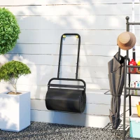 Outsunny Heavy Duty Lawn Roller, 20" Push/Tow Behind Sod Roller, Grass Flattener Filled with 11gal Water/136lbs Sand, Black(m-9)