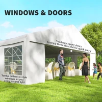 Outsunny 23' x 39' Party Tent, Heavy Duty Outdoor Canopy Tent Shelter with 2 Doors and 12 Windows for Parties, Events, White(m-5)