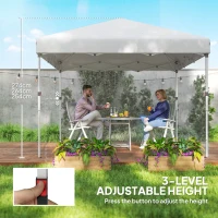 Outsunny 10' x 10' Pop Up Canopy with Sidewalls, Roller Bag, Height Adjustable Instant Tent for Outdoor, Garden, Patio, White(m-7)