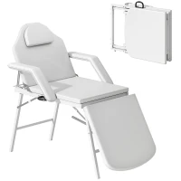 HOMCOM Portable Massage Table, Foldable Massage Bed, White(m-11)