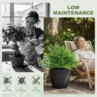 HOMCOM Artificial Boston Ferns UV-Resistant Fake Plants for Indoor Outdoor Decor Set of 2(m-5)