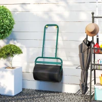 Outsunny Heavy Duty Lawn Roller, 20" Push/Tow Behind Sod Roller, Grass Flattener Filled with 11gal Water/136lbs Sand, Green(m-9)
