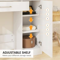 HOMCOM Vanity Desk with Mirror, Makeup Vanity w/ Drawer, Open Compartment and Shelves, Cabinet, Adjustable Shelves for Bedroom(m-5)