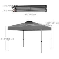 Outsunny 10' x 10' Pop Up Canopy Tent with Airy Top Vents and Wheeled Carry Bag for Outdoor, Garden, Patio, Dark Grey(m-3)