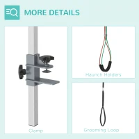 PawHut Adjustable Pet Grooming Arm, with Clamp, Haunch Holders & Grooming Loop - Sliver(m-7)