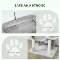 PawHut 69" Cat Tree, Multi-Level Cat Tower with 2 Condos, Plush Perch and Sisal Scratching Posts, Light Grey(m-6)