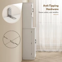 HOMCOM 71.5" Tall Pantry Cabinet, Farmhouse Kitchen Storage Cabinet with Adjustable Shelves, 8 Door Spice Racks, White(m-7)