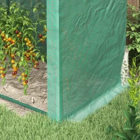 Outsunny Outdoor Garden Greenhouse, Steel Greenhouse tent with 2 Doors and 4 Windows for Backyard, Patio, 9.8'x3.3'x6.6', Green(m-13)