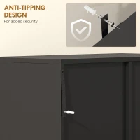 kleankin Tilt-Out Laundry Storage Cabinet, Modern Laundry Hamper with 2 Compartments for Bathroom Washroom, Black(m-6)