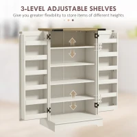 HOMCOM Farmhouse Kitchen Pantry Storage Cabinet, Kitchen Pantry Cabinet with Doors and Adjustable Shelves, Cream White(m-5)