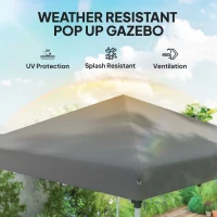 Outsunny 10' x 10' Pop Up Canopy with Sidewalls, Roller Bag, Height Adjustable Instant Tent for Outdoor, Garden, Patio, Grey(m-6)