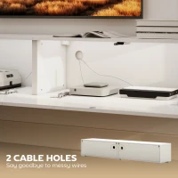 HOMCOM Floating TV Stand for TVs up to 75 Inch, 70.9" TV Cabinet, Entertainment Center with 2 Flip Doors, High Gloss White(m-7)