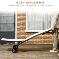 Outsunny Outdoor Lounge Chair Set of 2, Tanning Chair with Wheels, Breathable Mesh for Patio, Backyard, Poolside, Cream White(m-6)