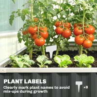 Outsunny Raised Garden Bed, 5.7 x 3 x 2.3ft Steel Planter Box Outdoor with Cover, Gloves, Dark Grey(m-7)